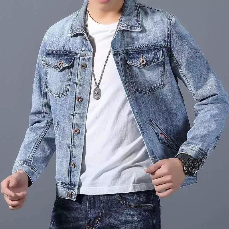 Slim-Fit Denim Casual Jacket
