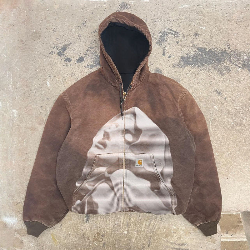 Men’s Hooded Utility Print Jacket