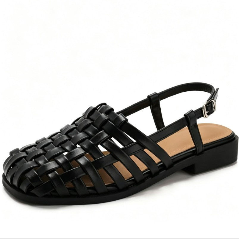 Woven Slingback Heel Sandals