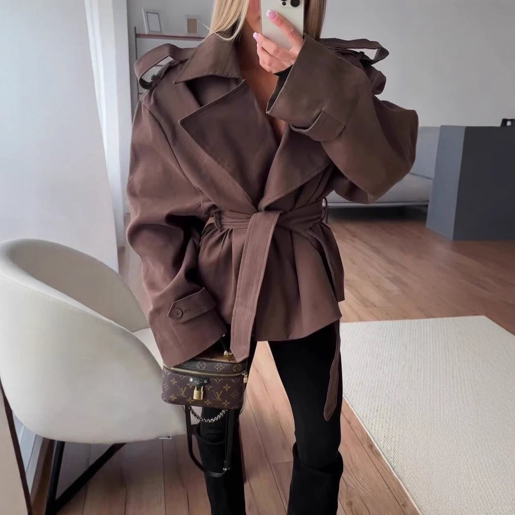 Elegant Tie Waist Blazer Jacket