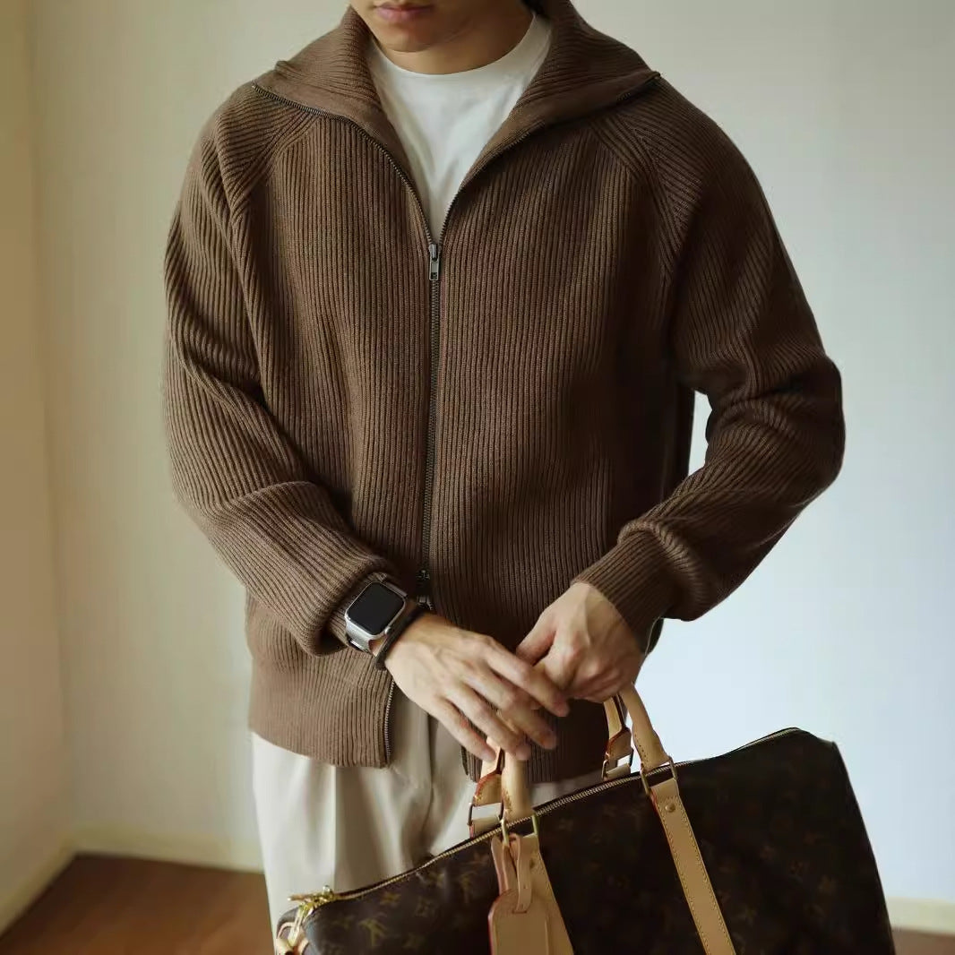 Double-Zip Knitted Cardigan