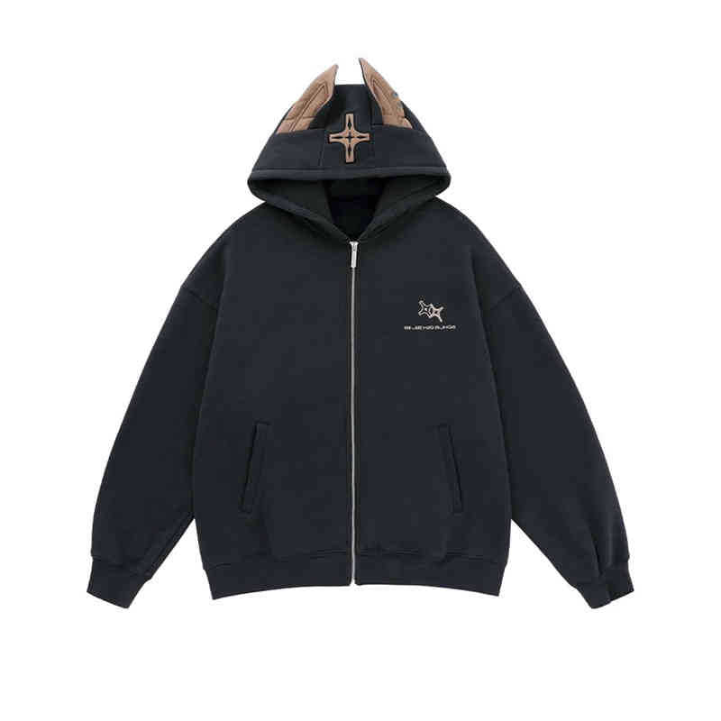 Dog Ear Zipper Hoodie