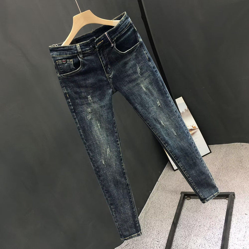 Slim-Fit Stretch Denim Trousers