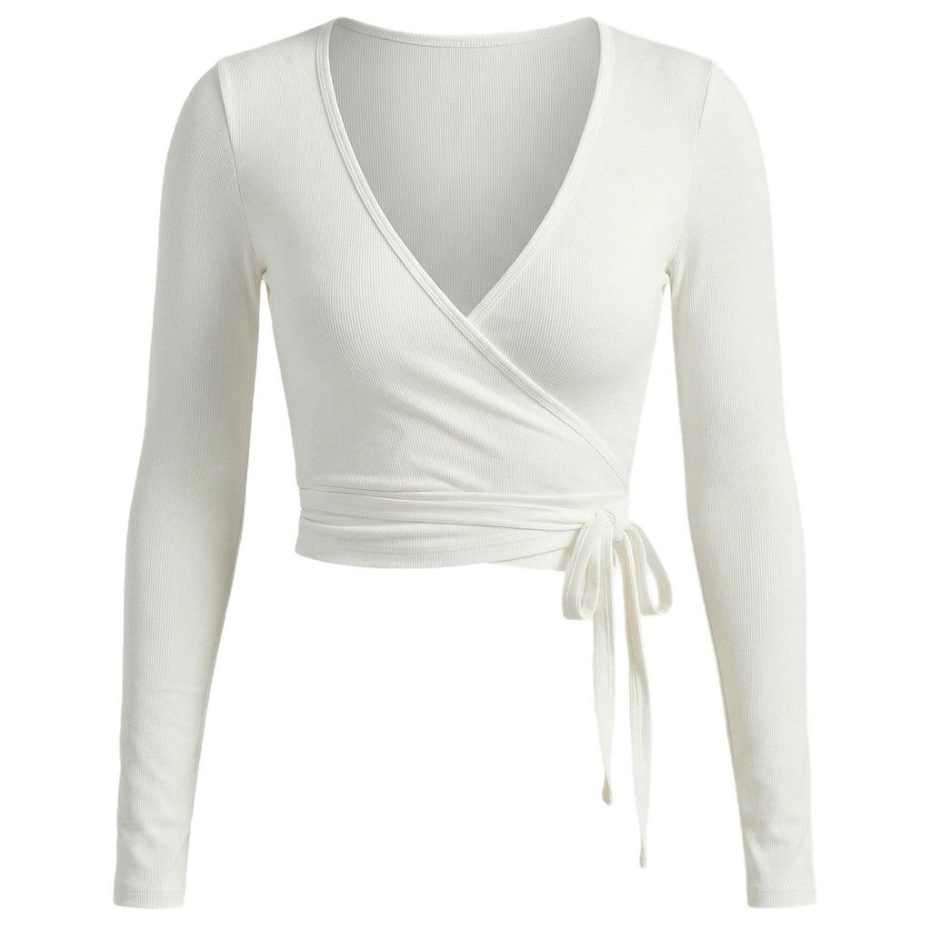 Lace-Up Long-Sleeve Yoga Top