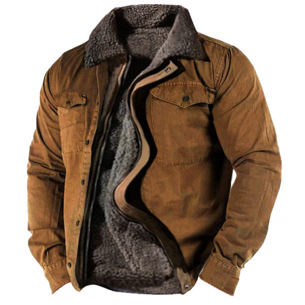 Sherpa-Lined Canvas Utility Jacket