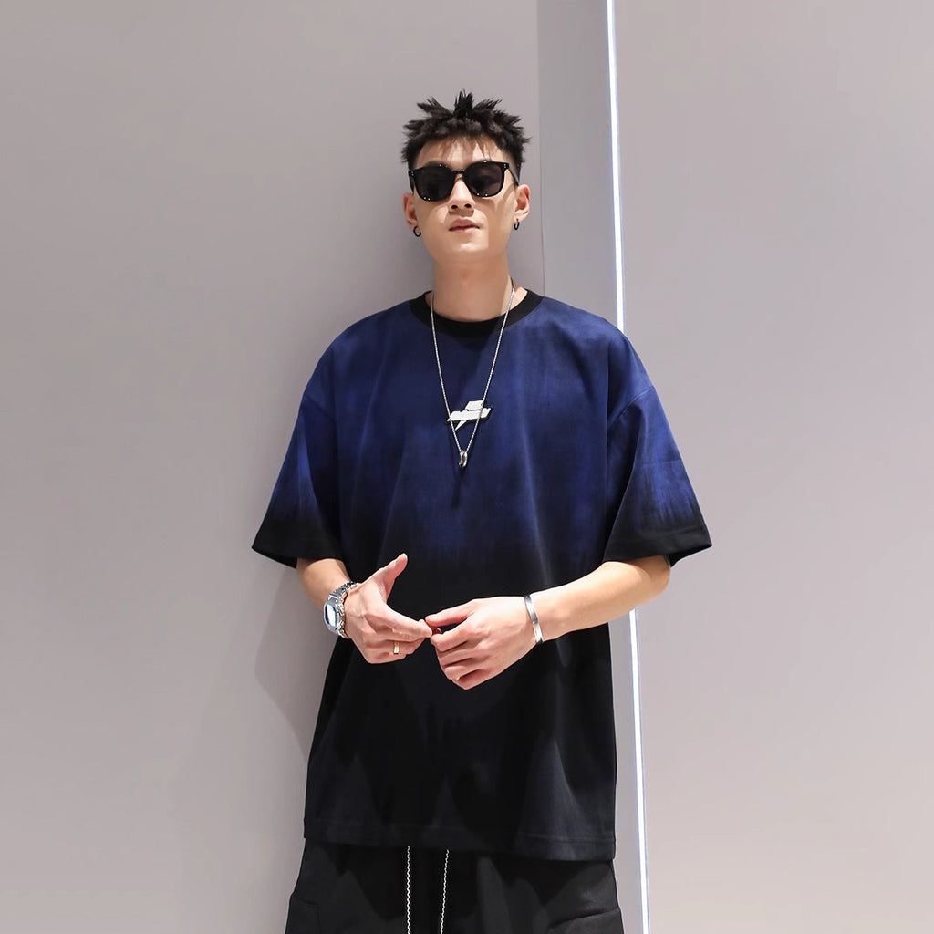 Oversized Gradient Drop-Shoulder Tee