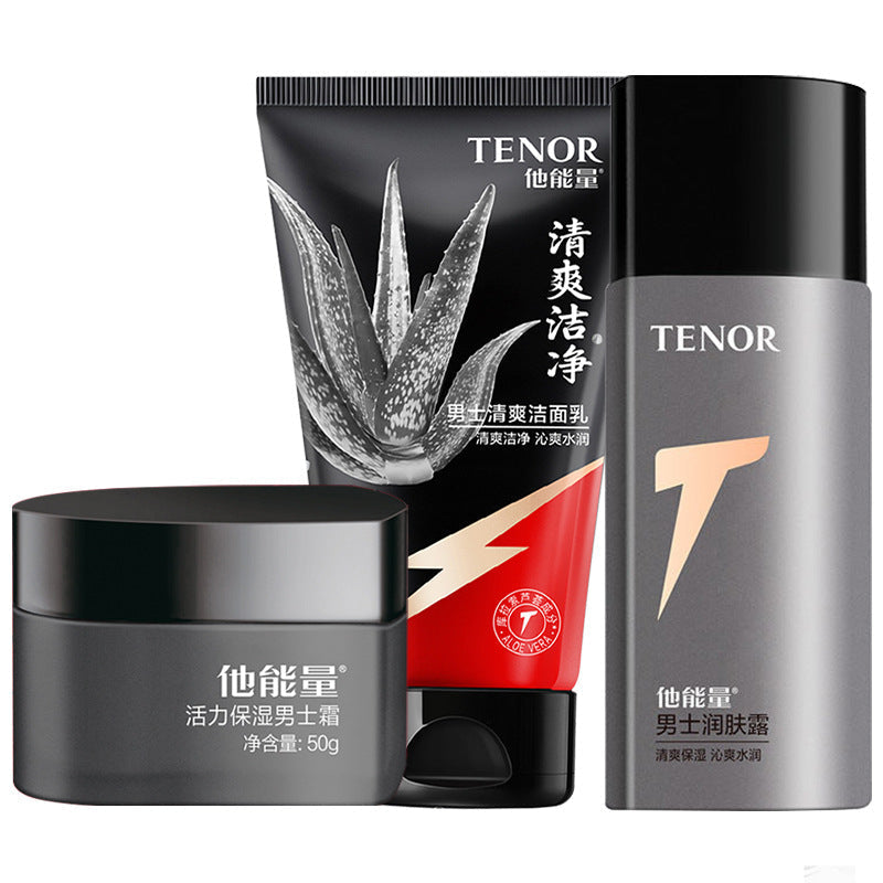 Danzita Energy Men's Skincare Set: Cleanser Body Lotion Moisturizer Aloe Vera Hydration