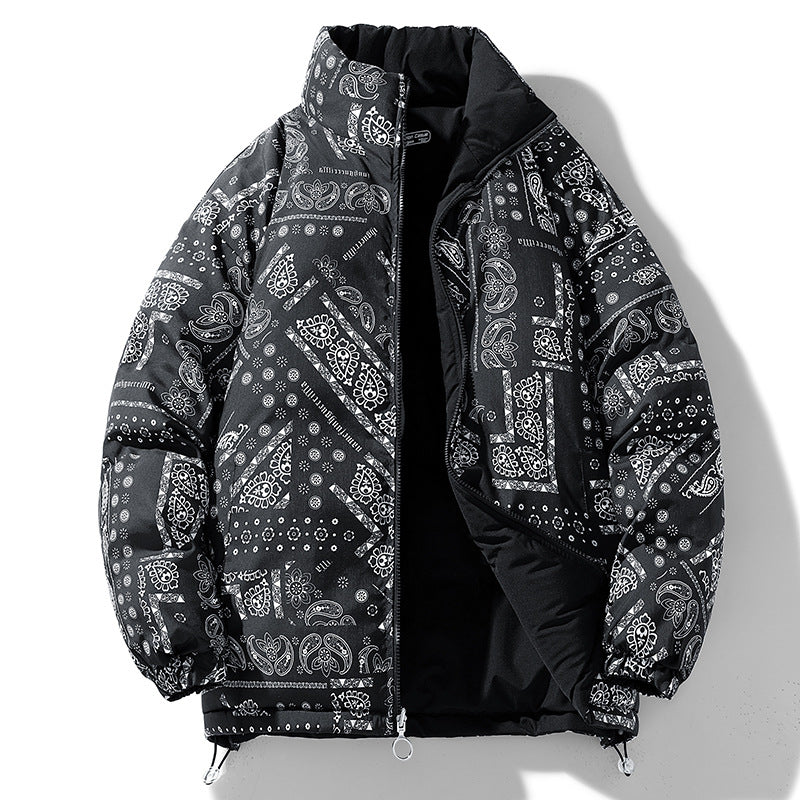 Paisley-Accent Reversible Puffer
