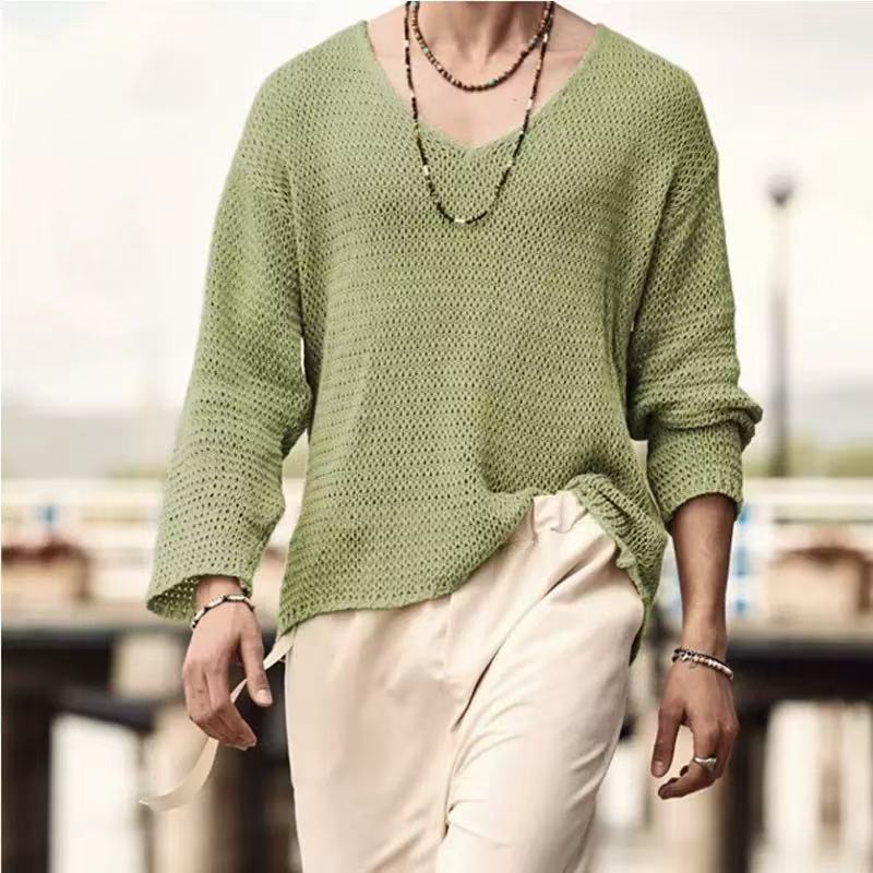 Men's V-Neck Knit Sweater
