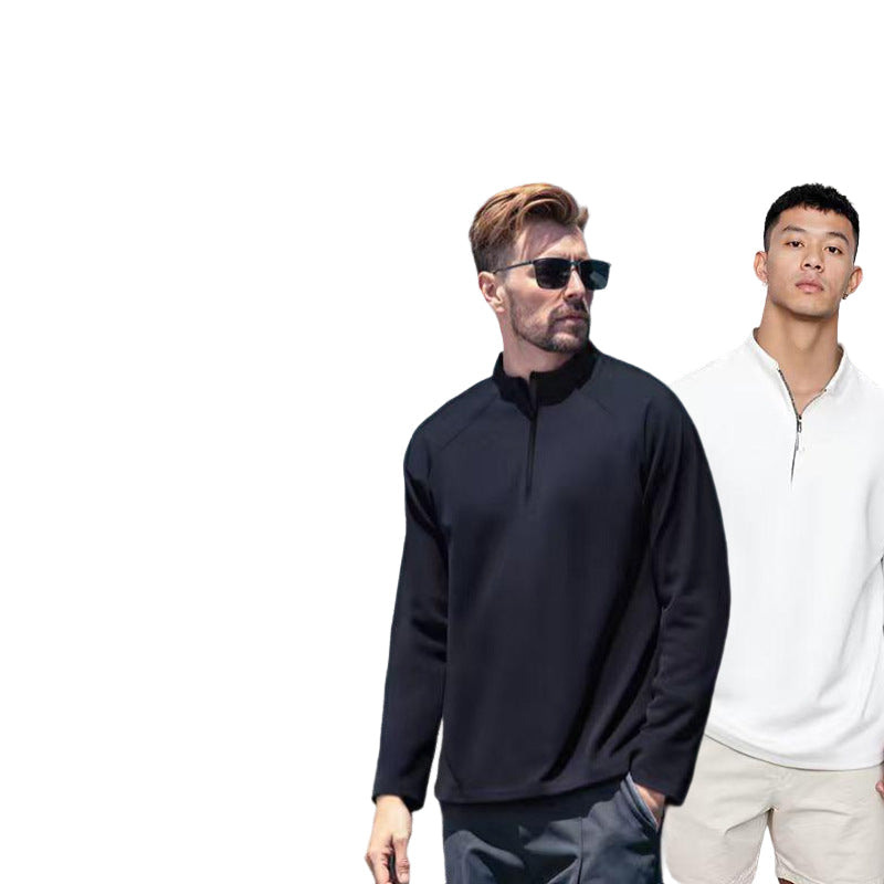 Half-Zip Stand Collar Sweatshirt