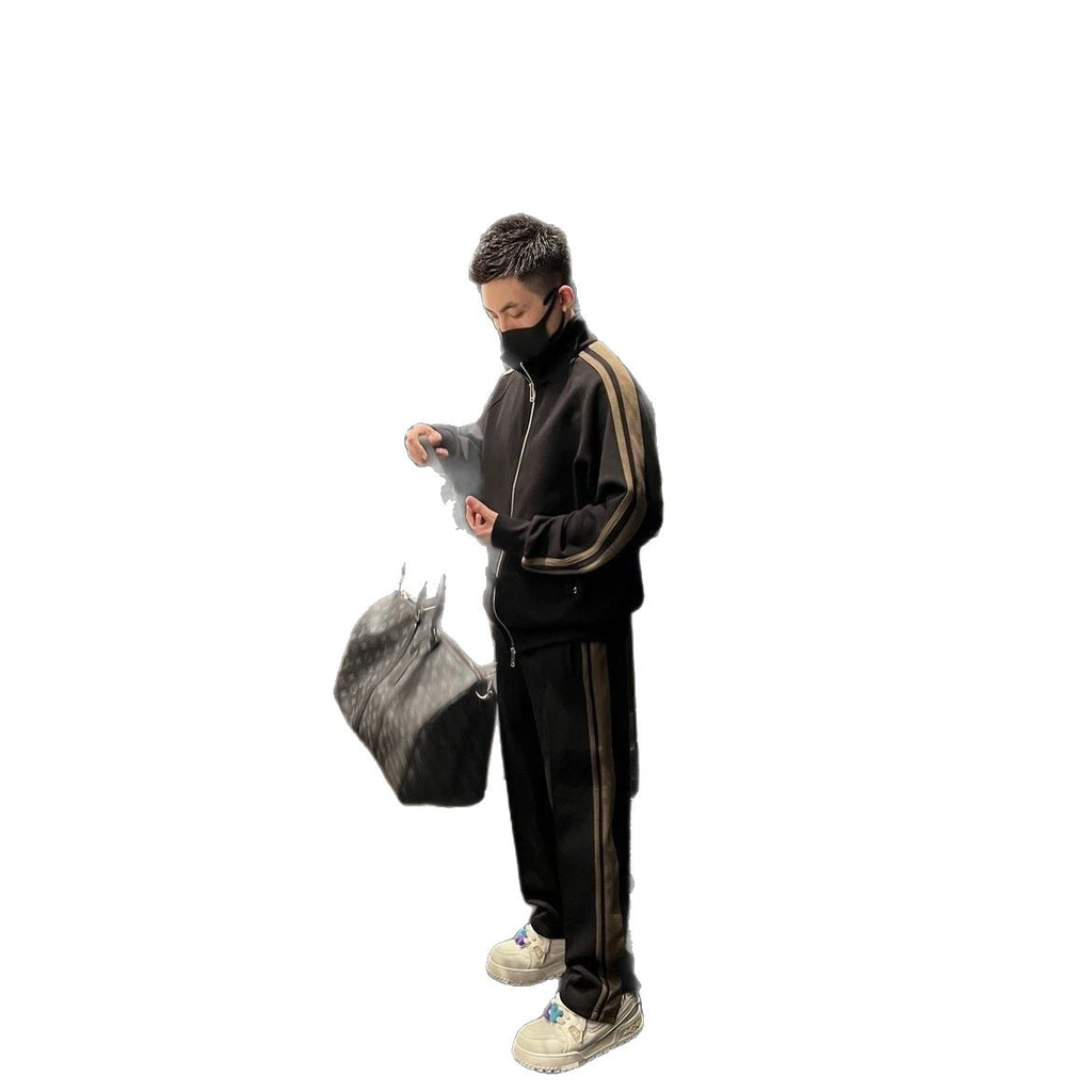 Men's Zip-Up Tracksuit Set