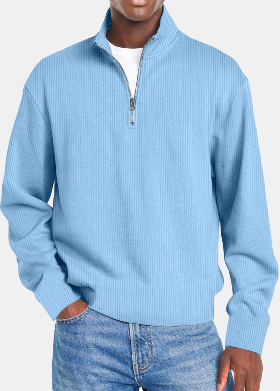 Ribbed Quarter-Zip Pullover