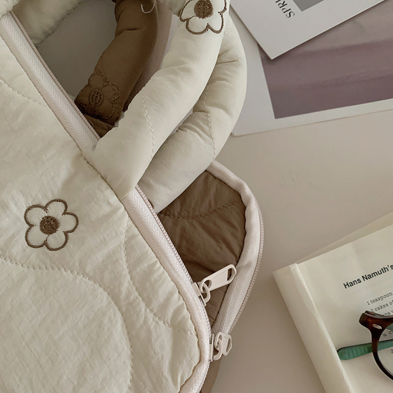 Quilted Floral Laptop Bag
