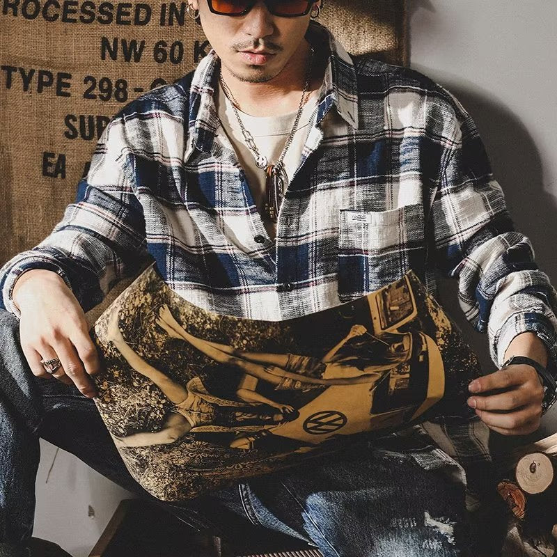 Chunky Plaid Casual Shirt Jacket