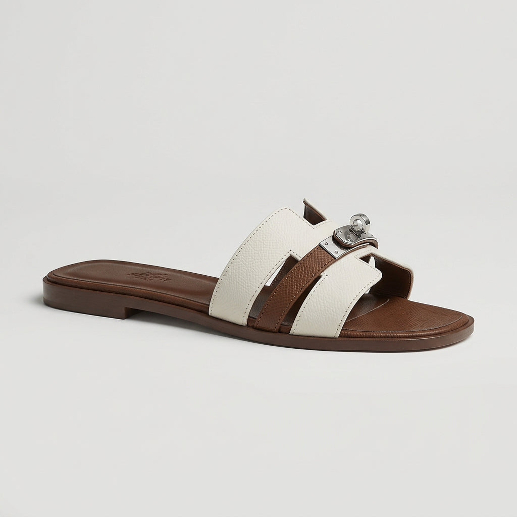 Lock-Buckle Slide Sandals