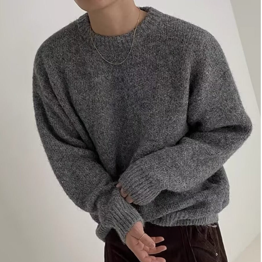 Men's Oversized Crewneck Knit Sweater
