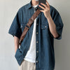 [denim short sleeves] blue
