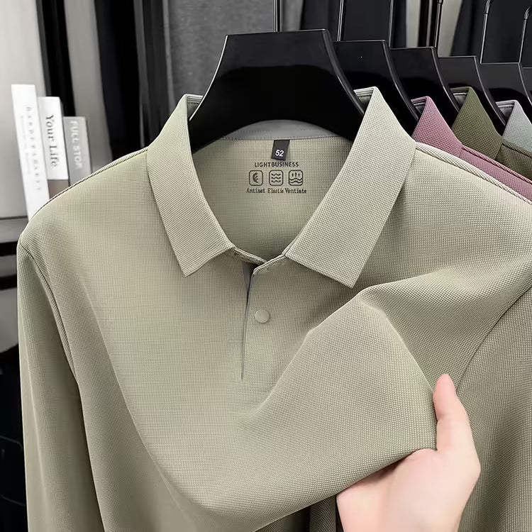 2026 summer new men's lapel solid color T-shirt casual and versatile fashion urban young men trendy short sleeves