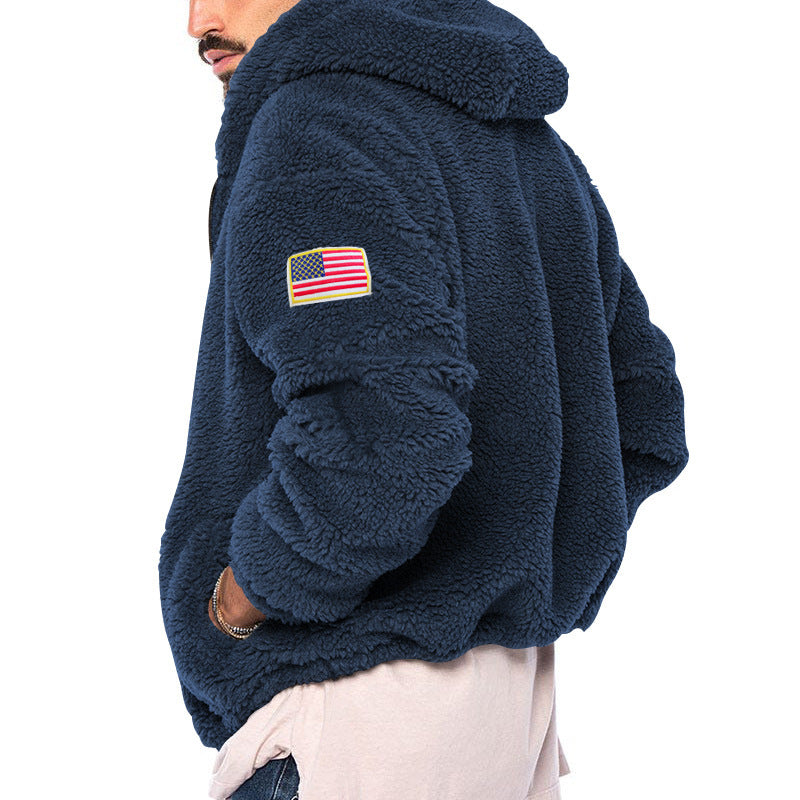 Men's Flag Patch Fleece Hoodie