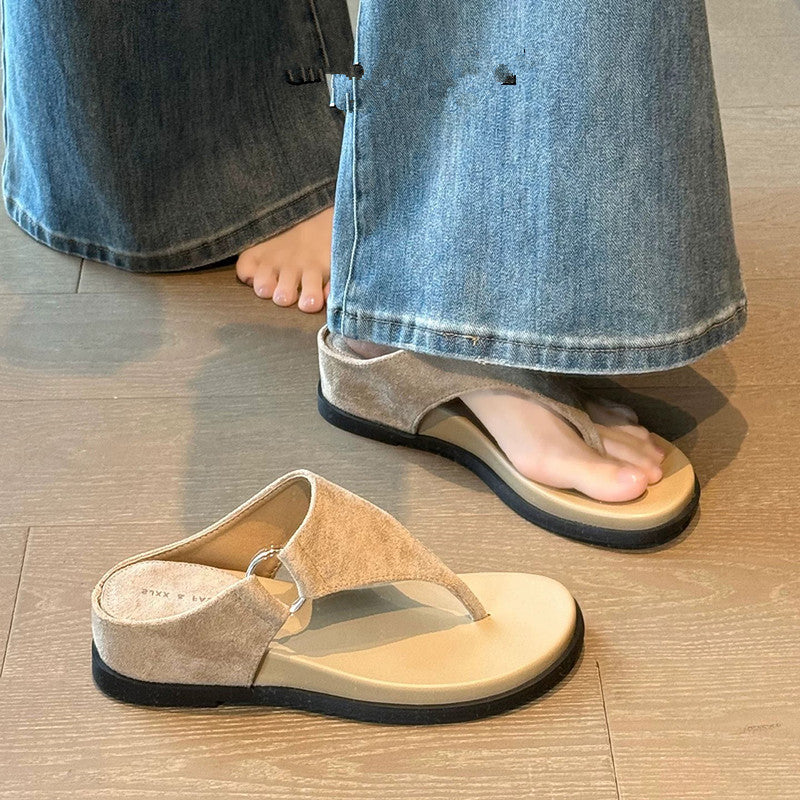 Square-Toe Wedge Flip-Flops