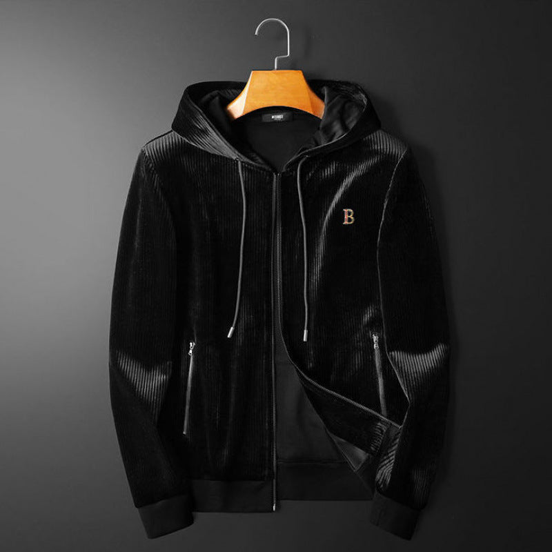 Velvet Textures Hooded Tracksuit