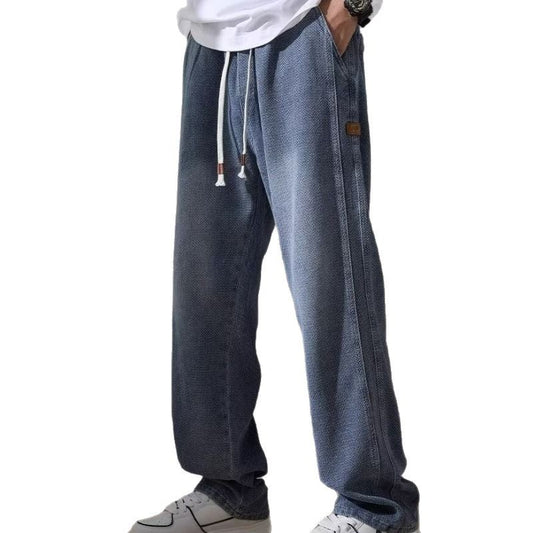 Galaxy-Pattern Wide-Leg Trousers