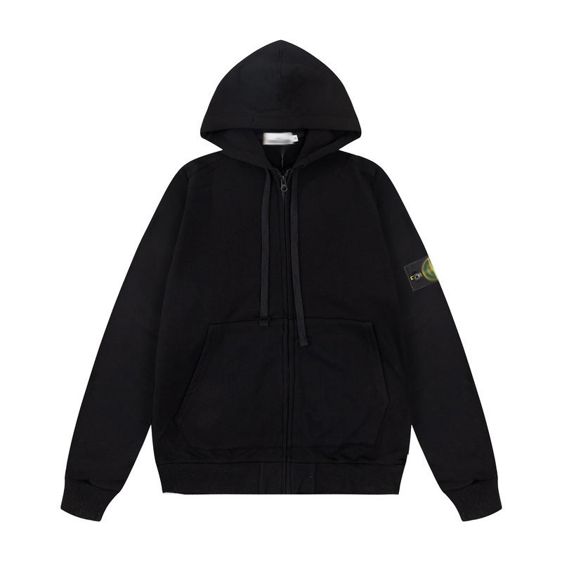 Compass-Patch Zip Hoodie