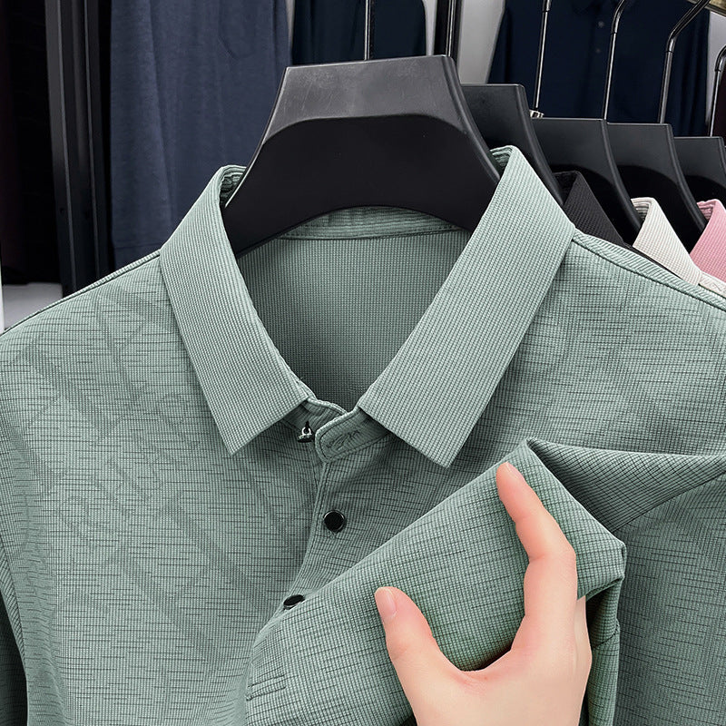 Patterned Long Sleeve Polo