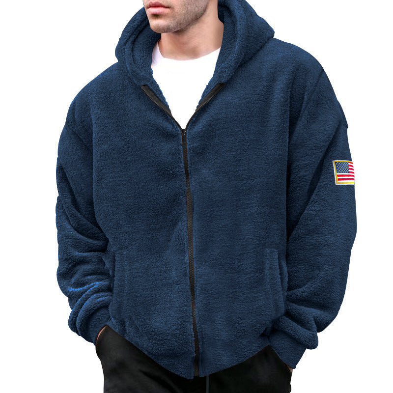 Men's Flag Patch Fleece Hoodie