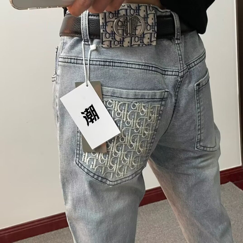 Men's Embroidered Jeans