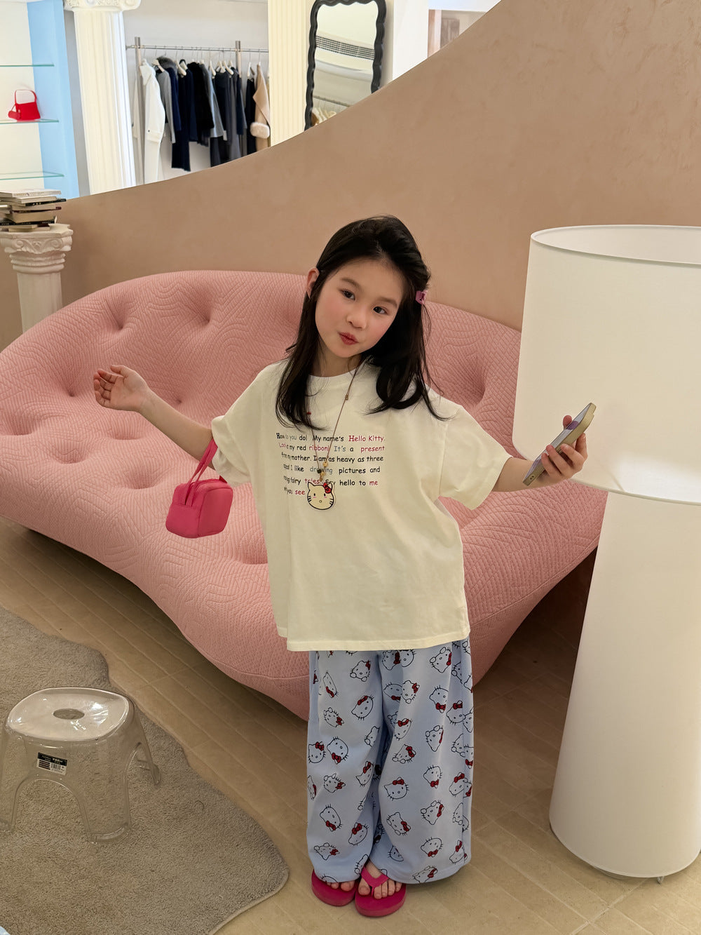 Girls' Double-Sided Cartoon T-Shirt