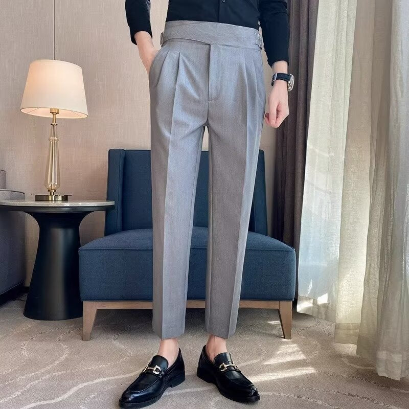 Neapolitan High-Waist Slim Sartorial Trousers