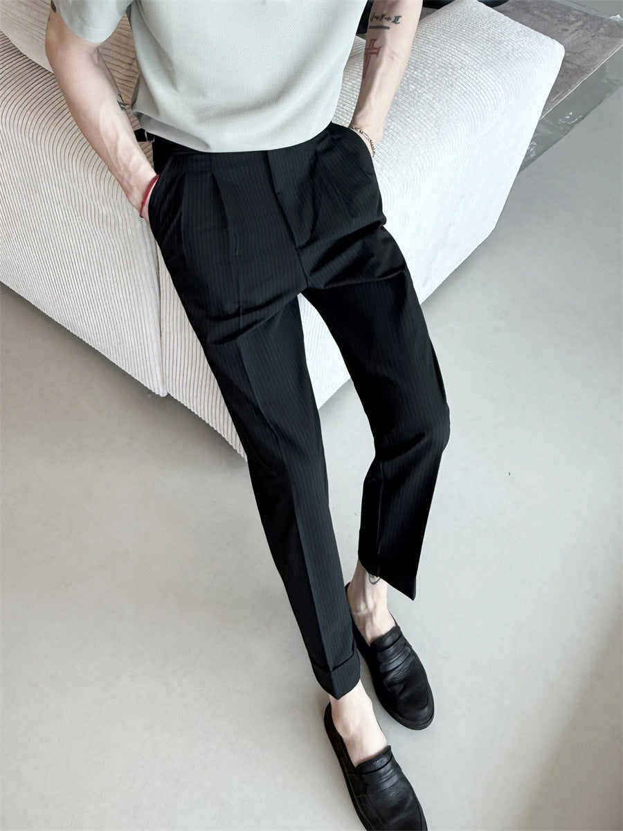 Men's Pinstripe Drape Trousers