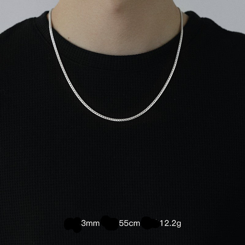 Minimalist Silver Plated Curb Chain