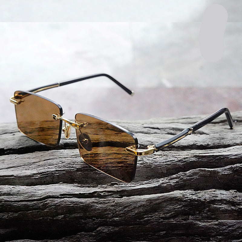 Rimless Rectangular Sunglasses
