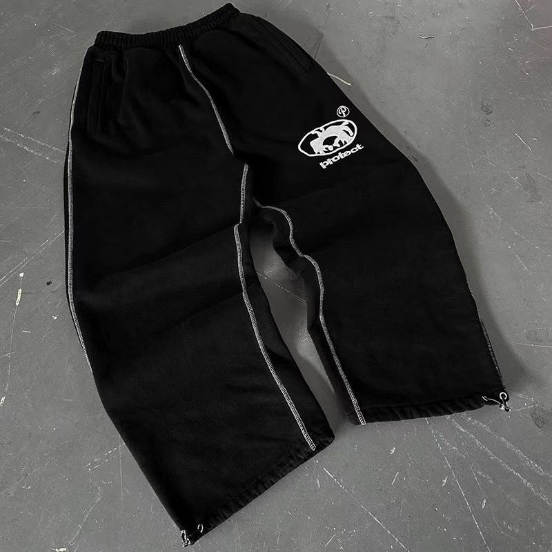 Contrast-Stitch Logo Sweatpants