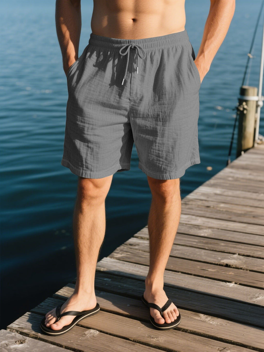 Linen-Blend Summer Leisure Shorts