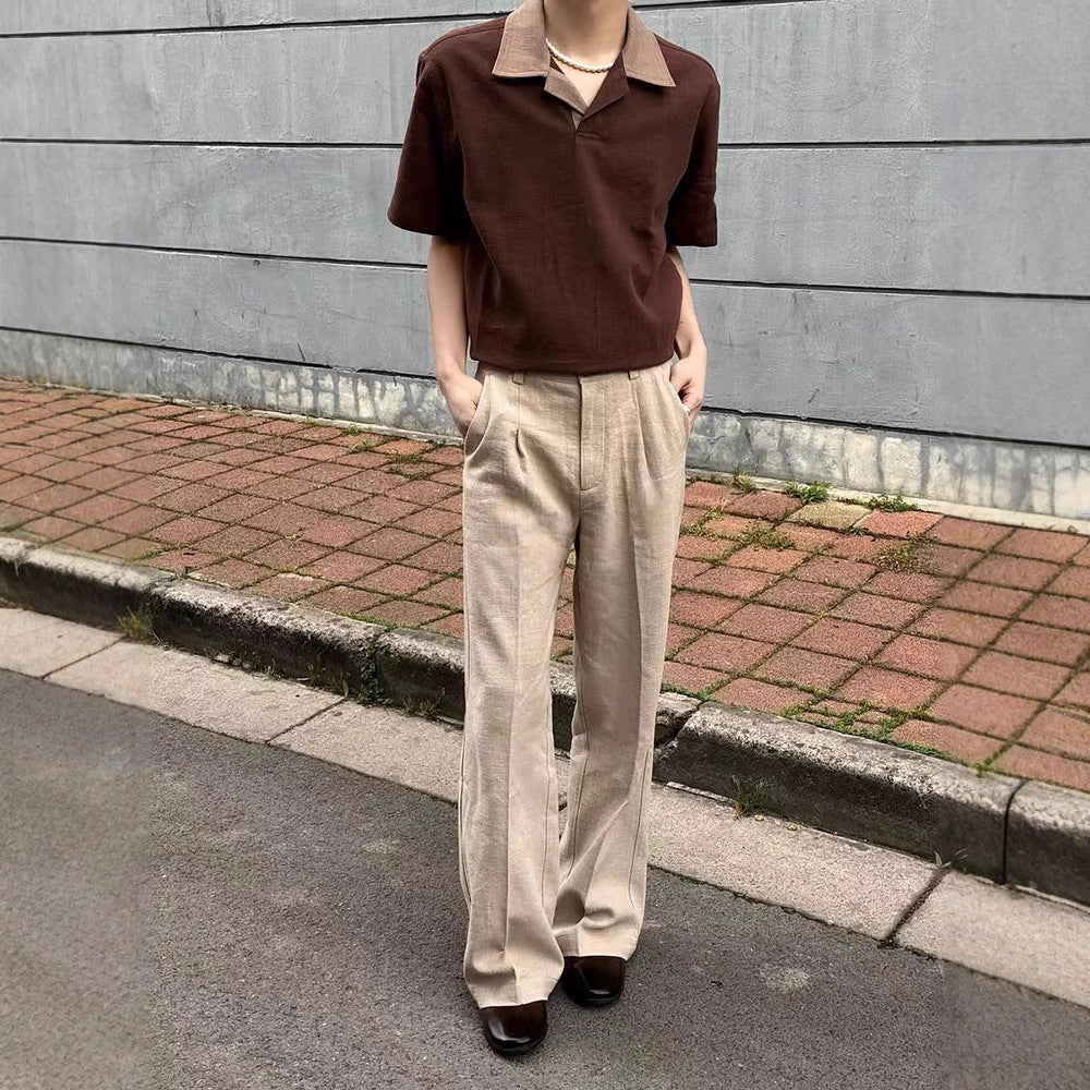 Linen-Blend Polo Shirt