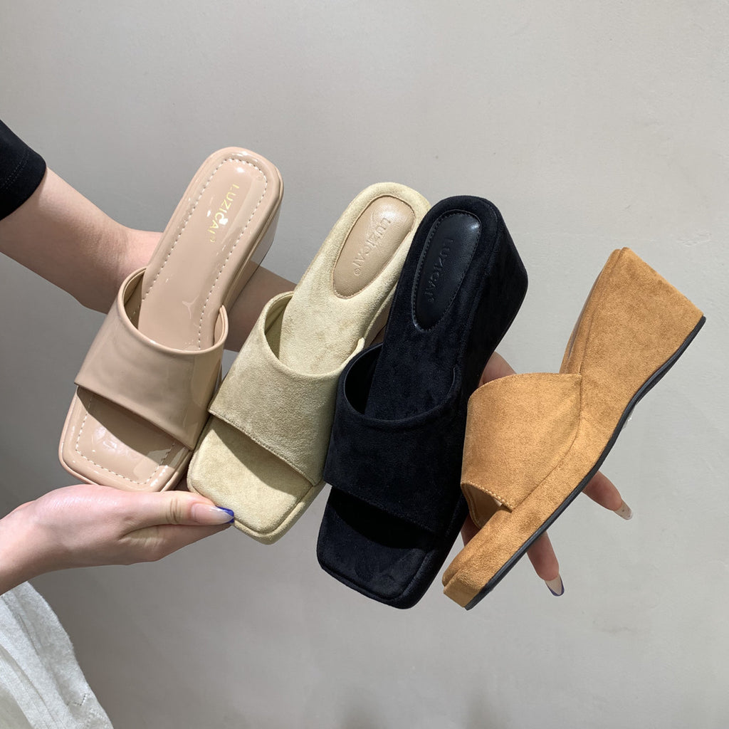 Open-Toe Wedge Slides