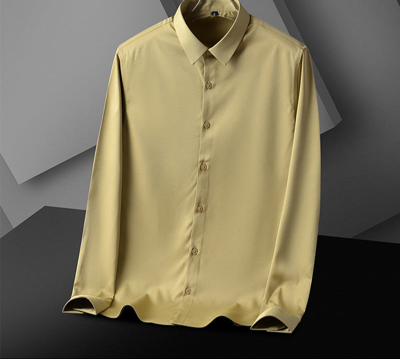 Men's Wrinkle-Resistant Business Casual Long-Sleeve Shirt