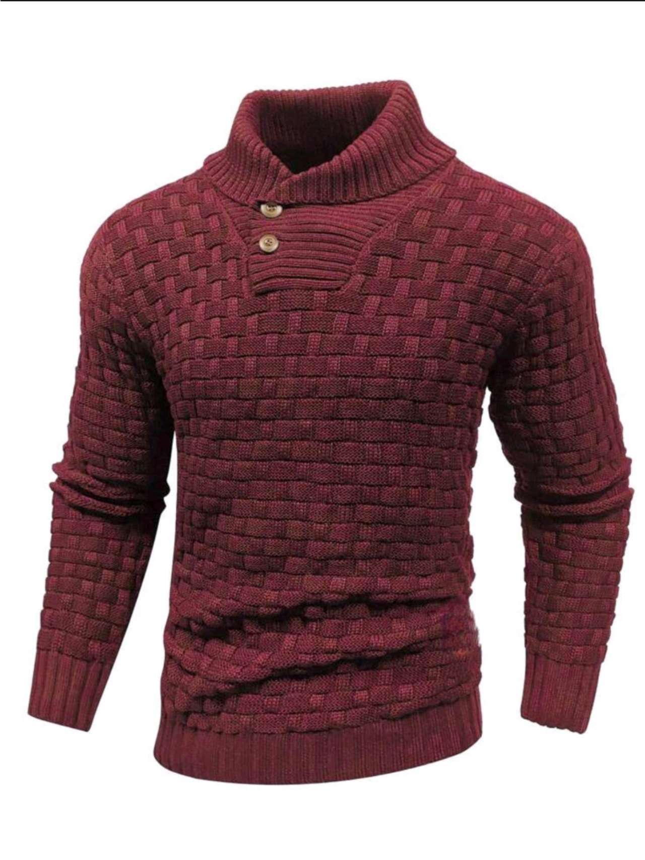 Textured Shawl Collar Pullover