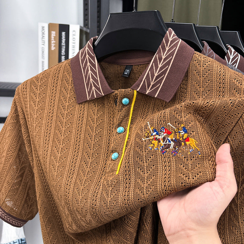 Embroidered Knit Polo