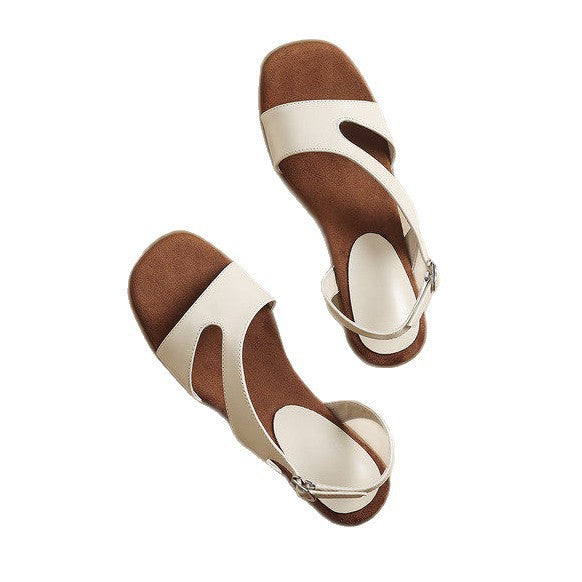 Buckle-Strap Leather Sandals