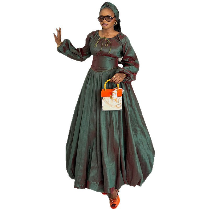 Waist-Cinching Full-Skirt Dress