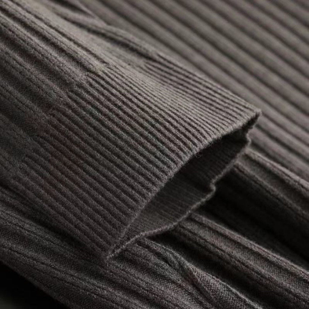 Ribbed Quarter-Zip Knit Polo