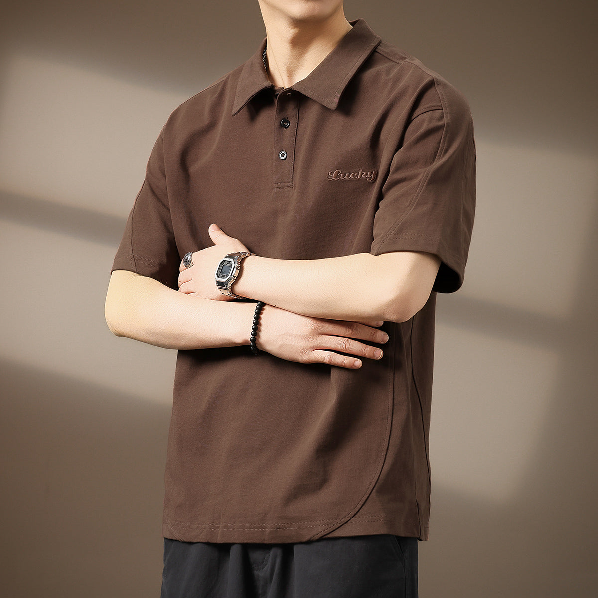 Lucky Embroidered Heavyweight Polo