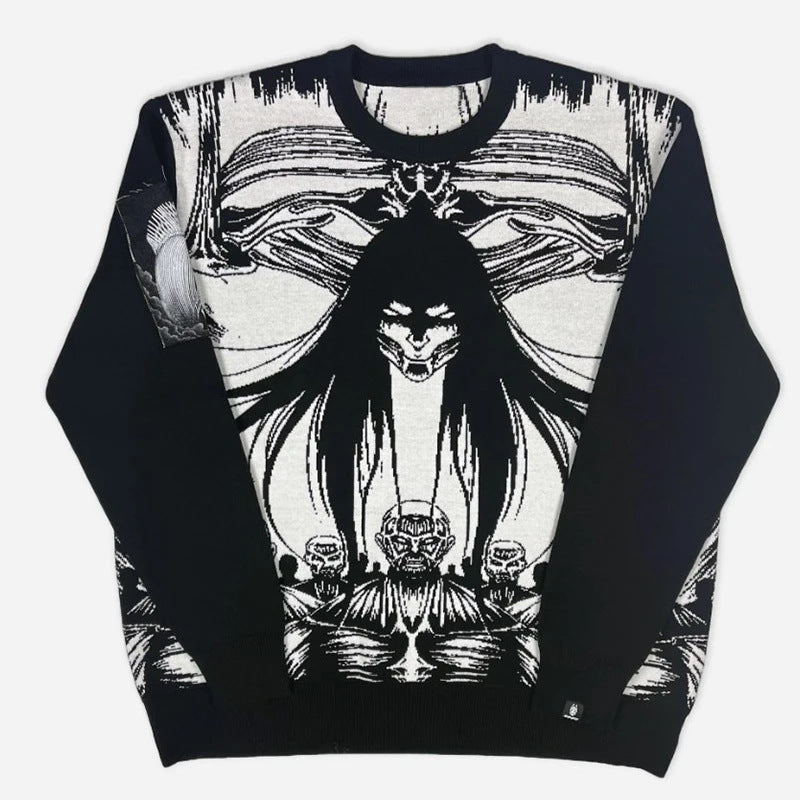 Graphic Oversized Knit Sweater