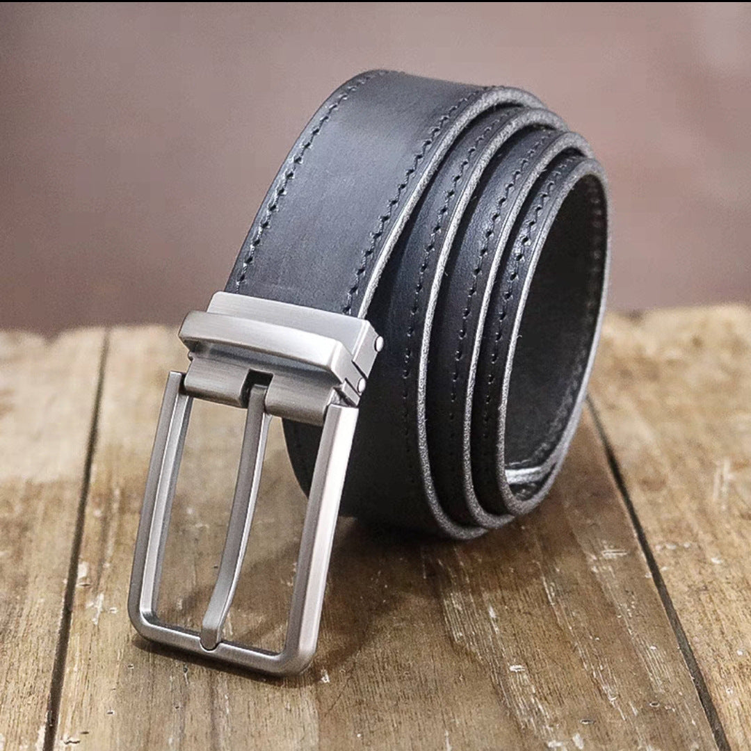 Classic Leather Pin Buckle Belt