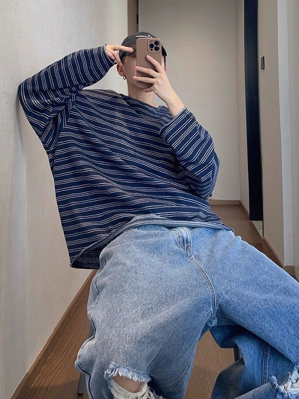 Striped Knit Sweatshirt