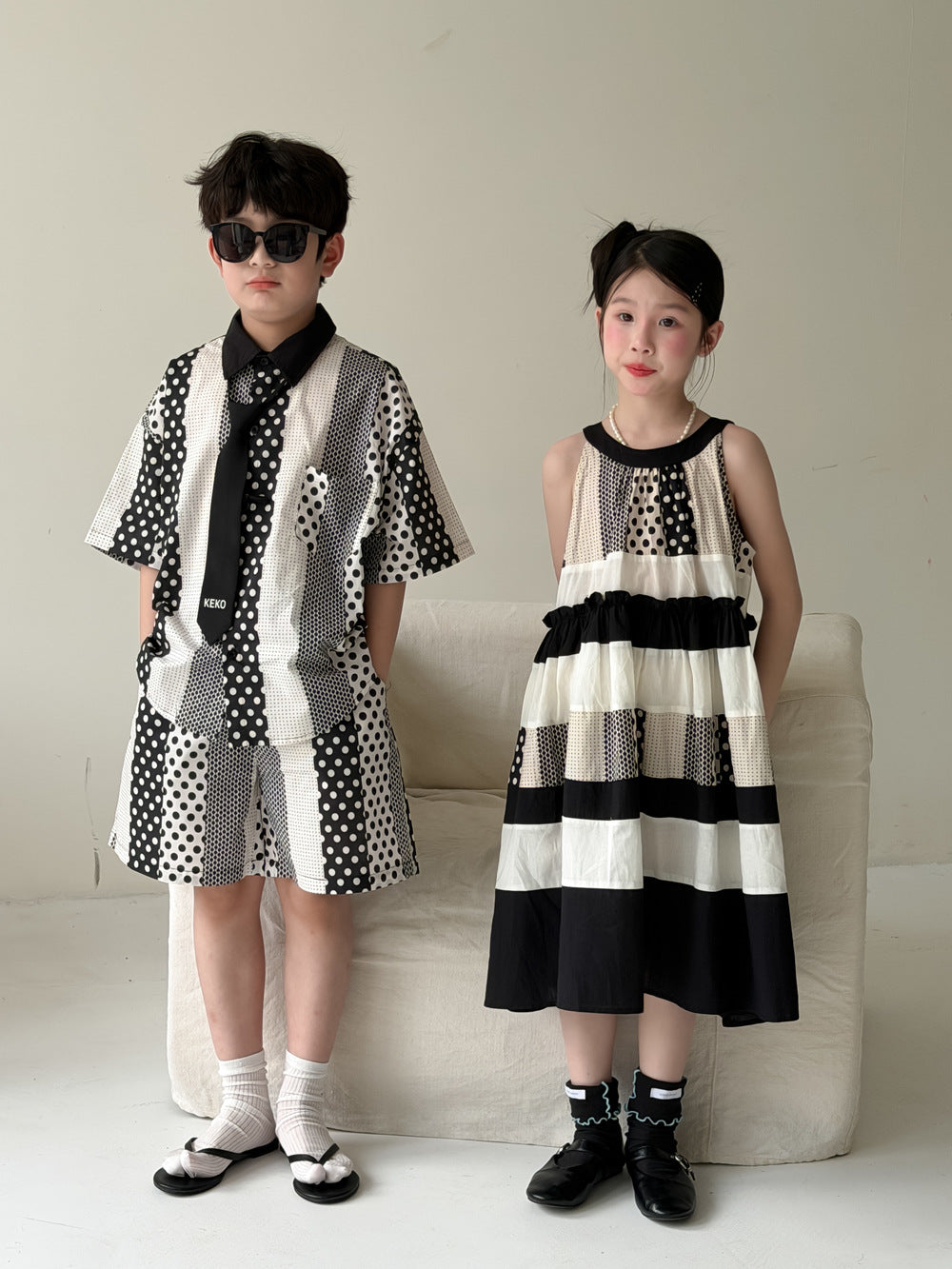 Kids' Color-Block Two-Piece Shorts Set